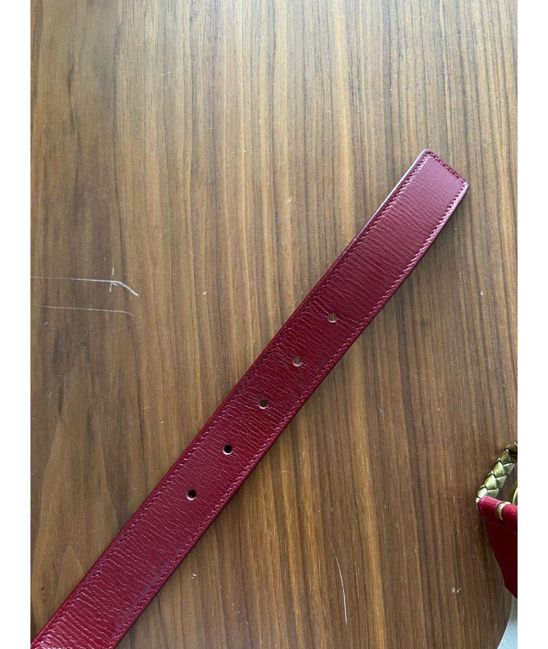 BOTTEGA VENETA Красный кожаный ремень, фото 6