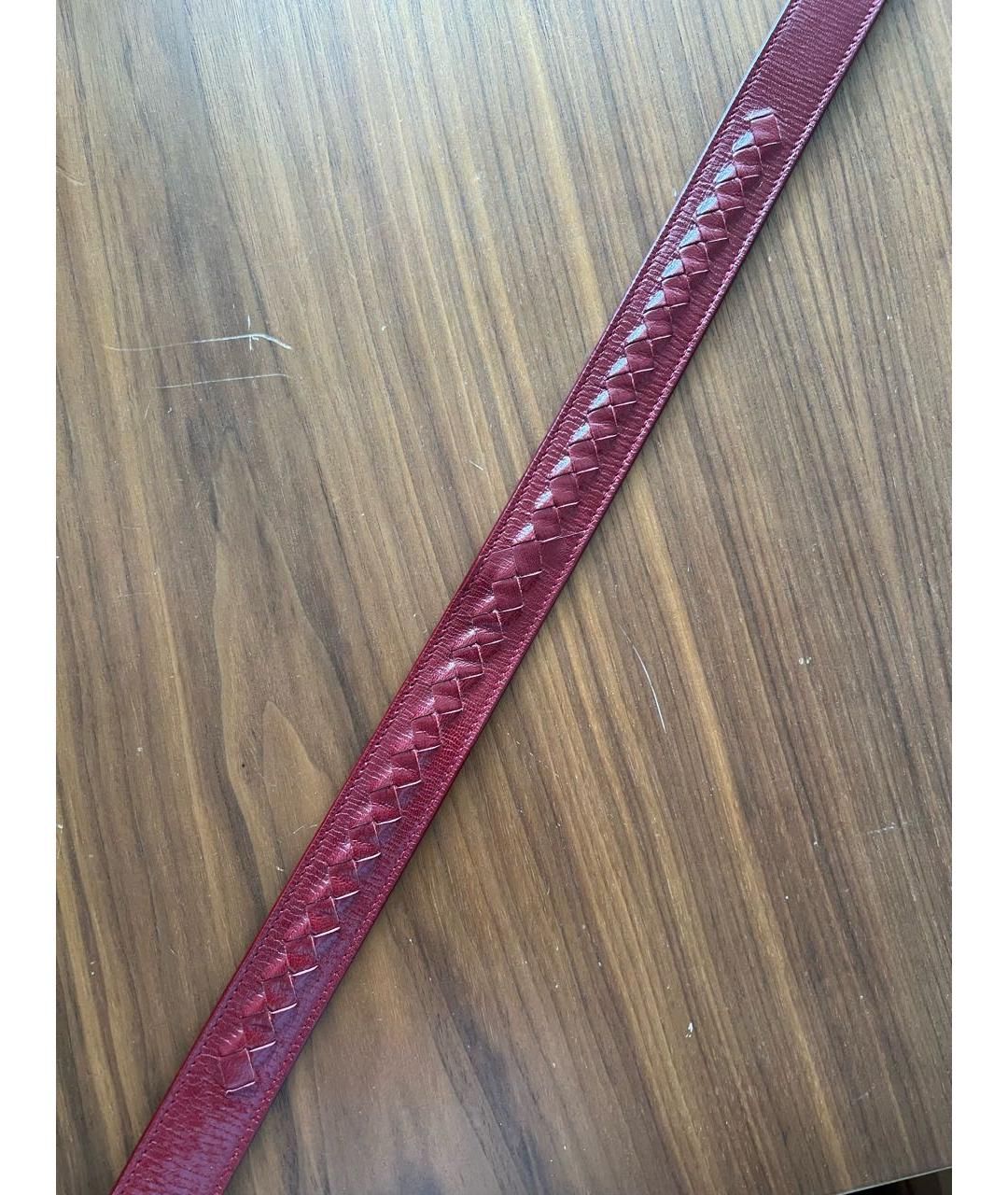 BOTTEGA VENETA Красный кожаный ремень, фото 8