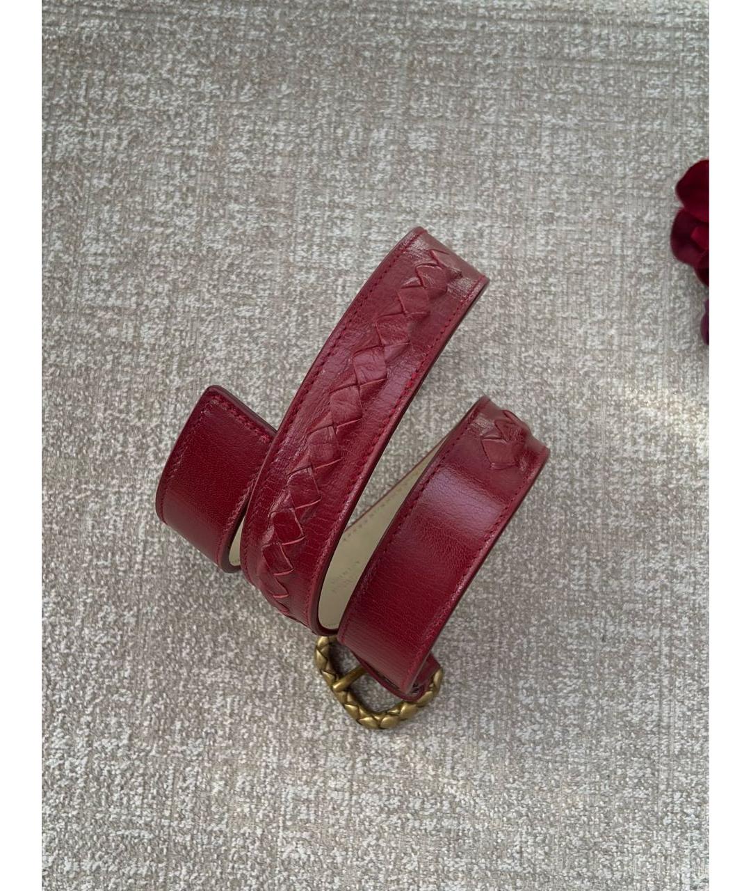 BOTTEGA VENETA Красный кожаный ремень, фото 9