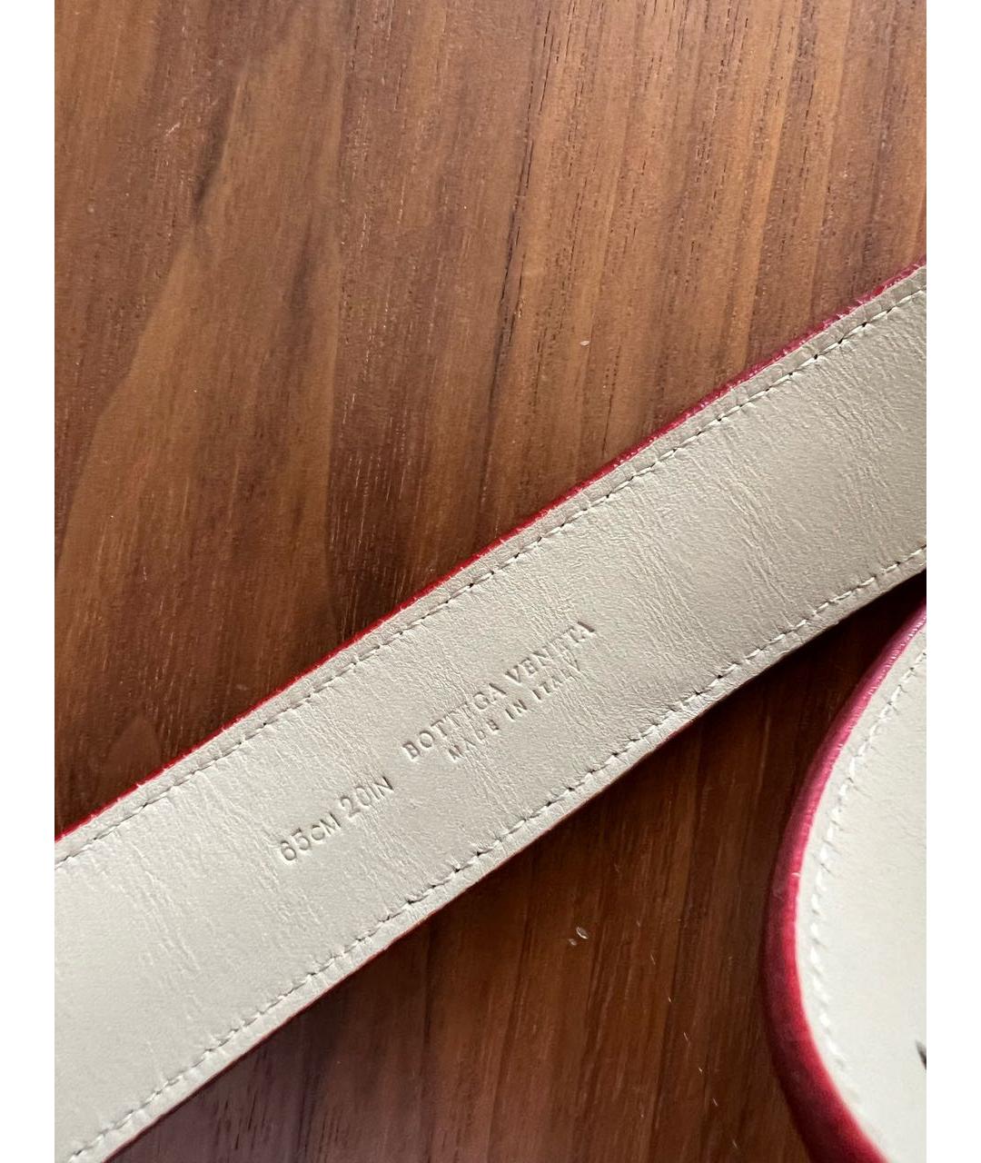 BOTTEGA VENETA Красный кожаный ремень, фото 3