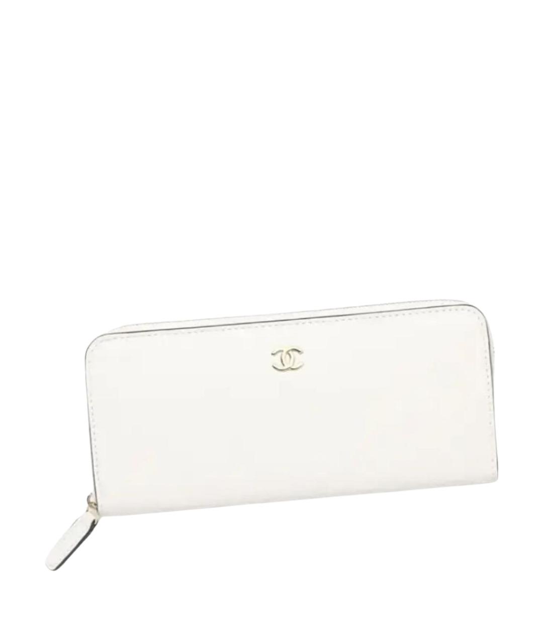 CHANEL Белый кожаный кошелек, фото 1