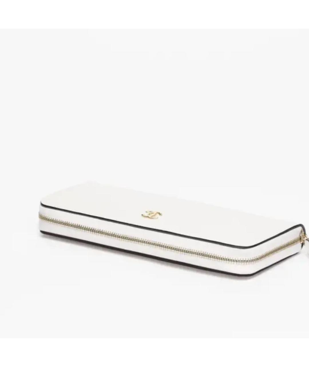 CHANEL Белый кожаный кошелек, фото 2