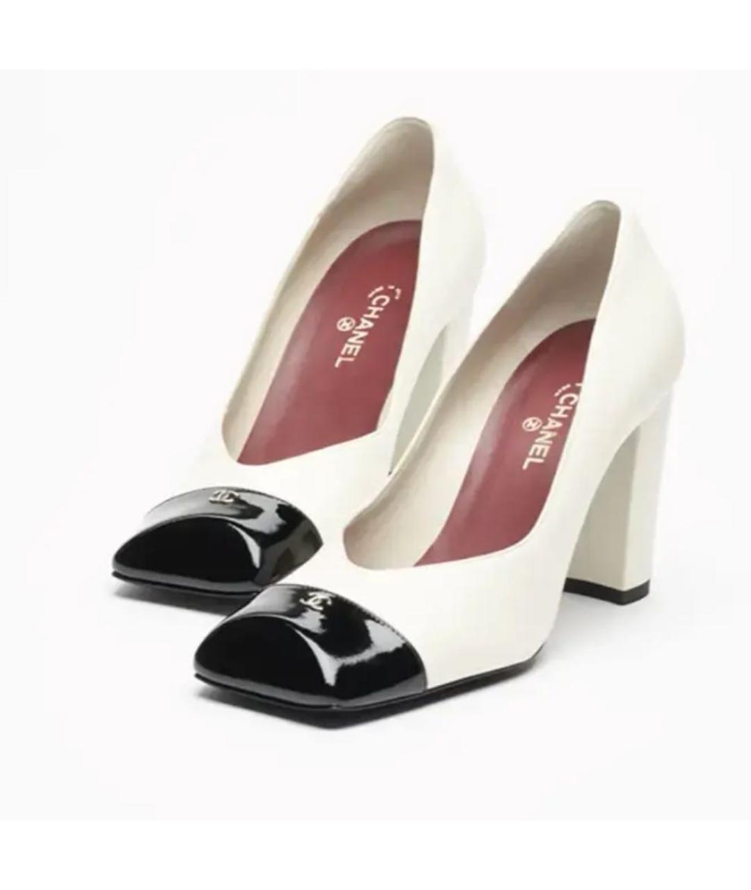 CHANEL Белые кожаные туфли, фото 2