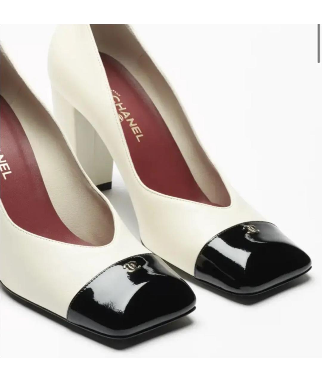CHANEL Белые кожаные туфли, фото 3