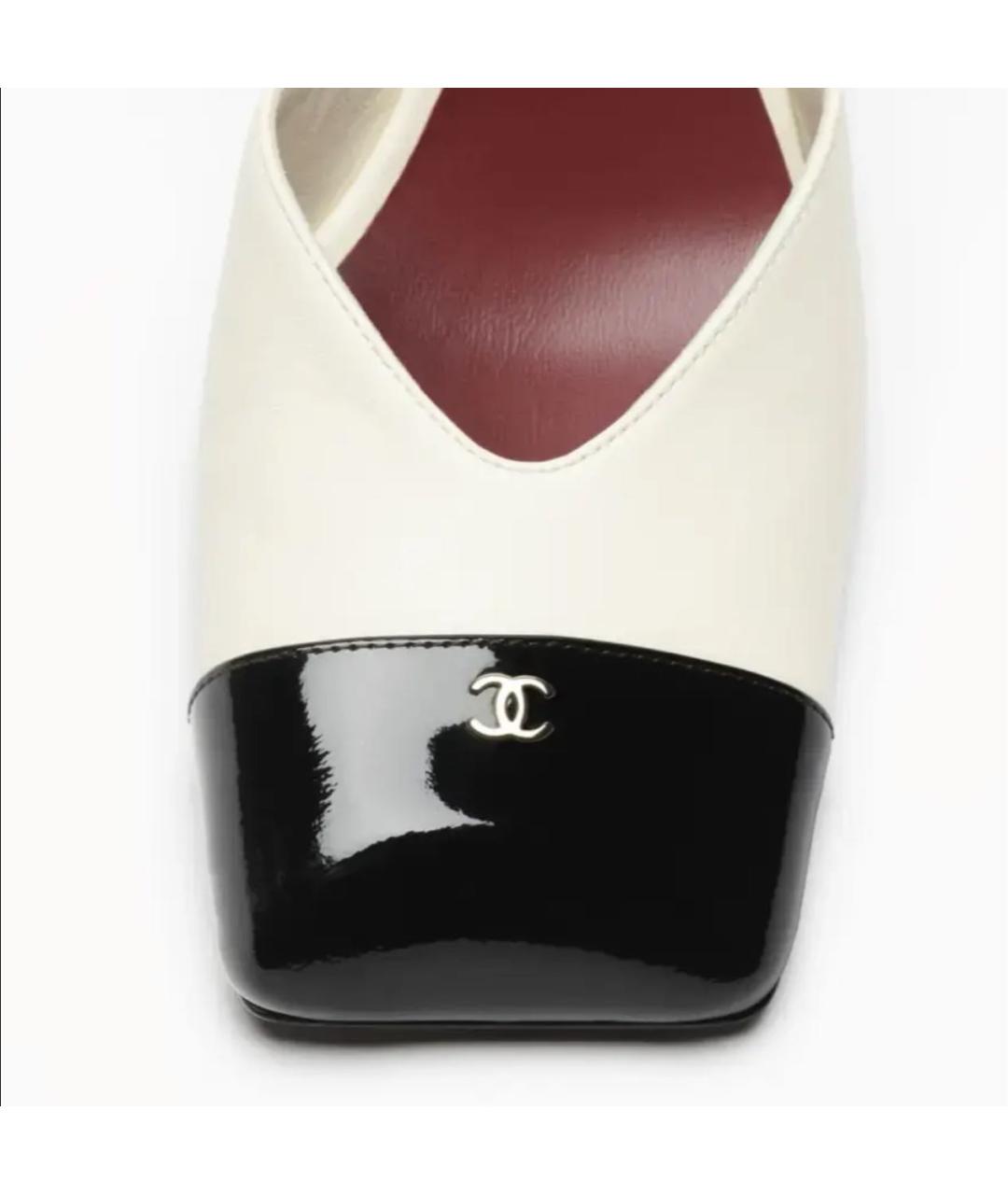 CHANEL Белые кожаные туфли, фото 5
