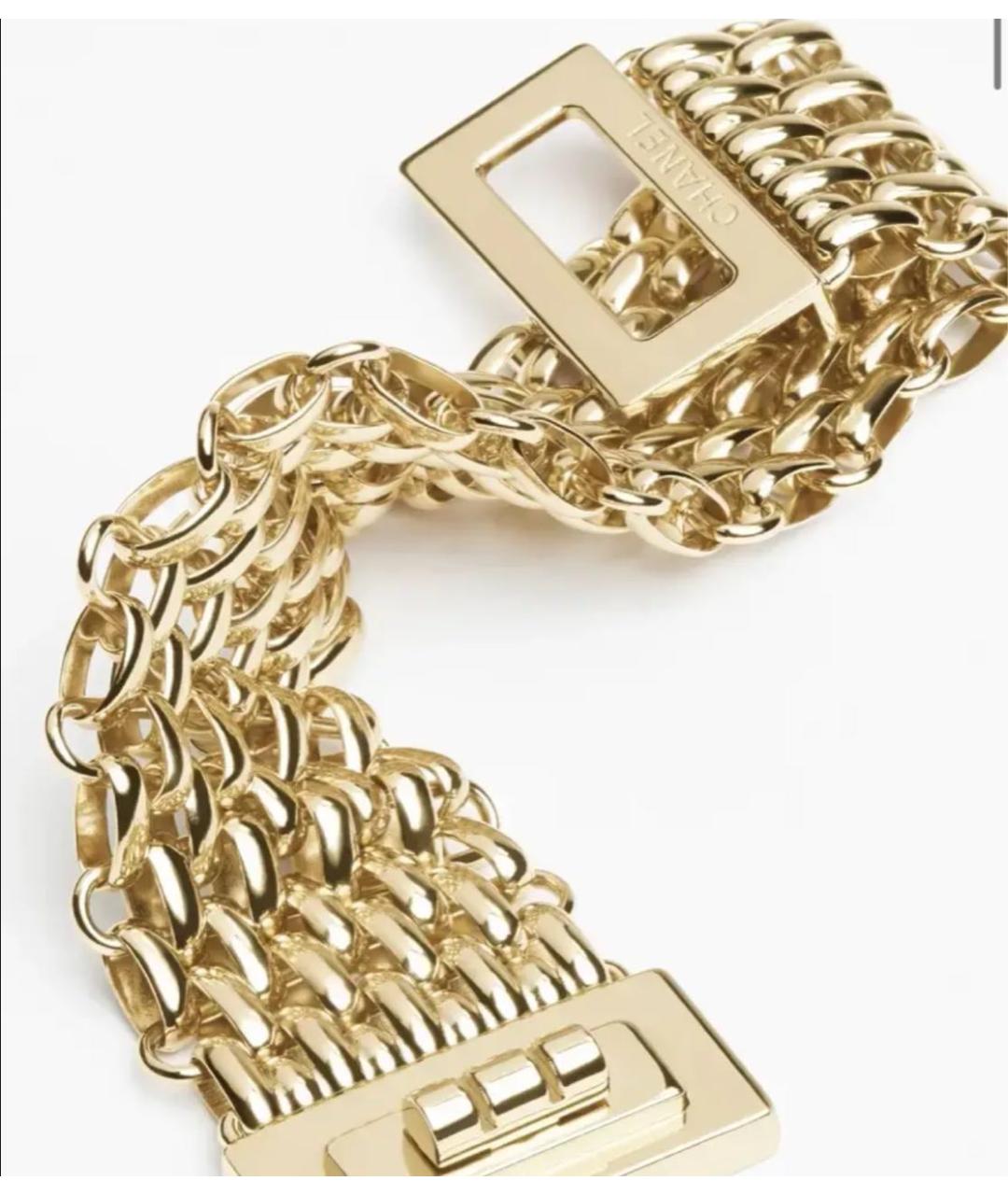 CHANEL Золотой металлический браслет, фото 3