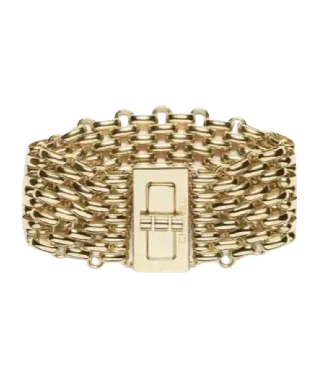 CHANEL Золотой металлический браслет, фото 1