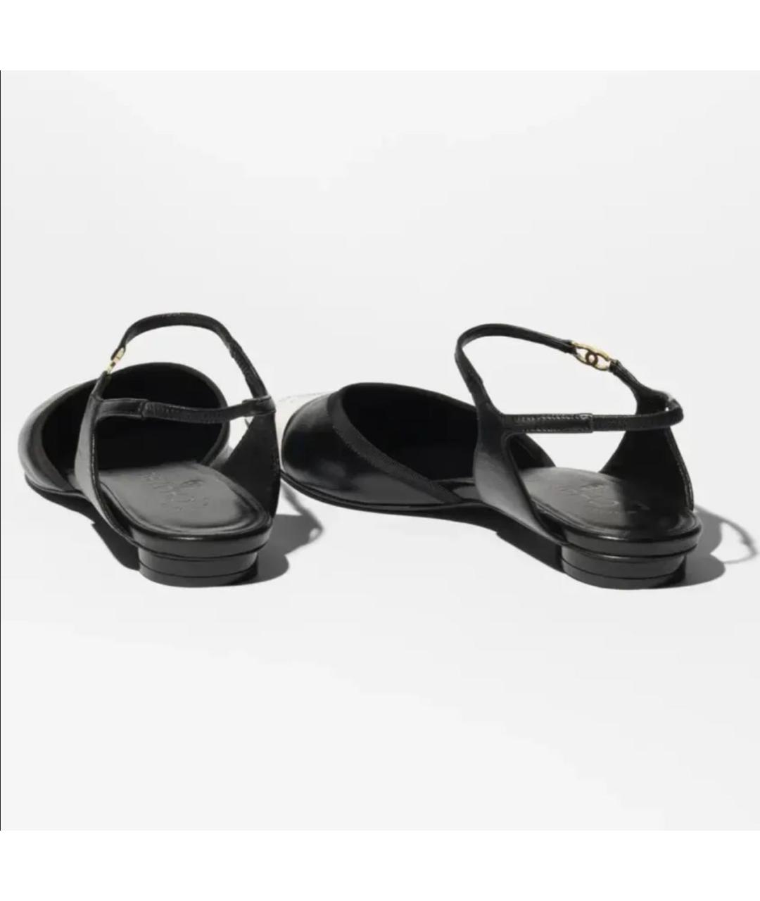 CHANEL Черные кожаные туфли, фото 3