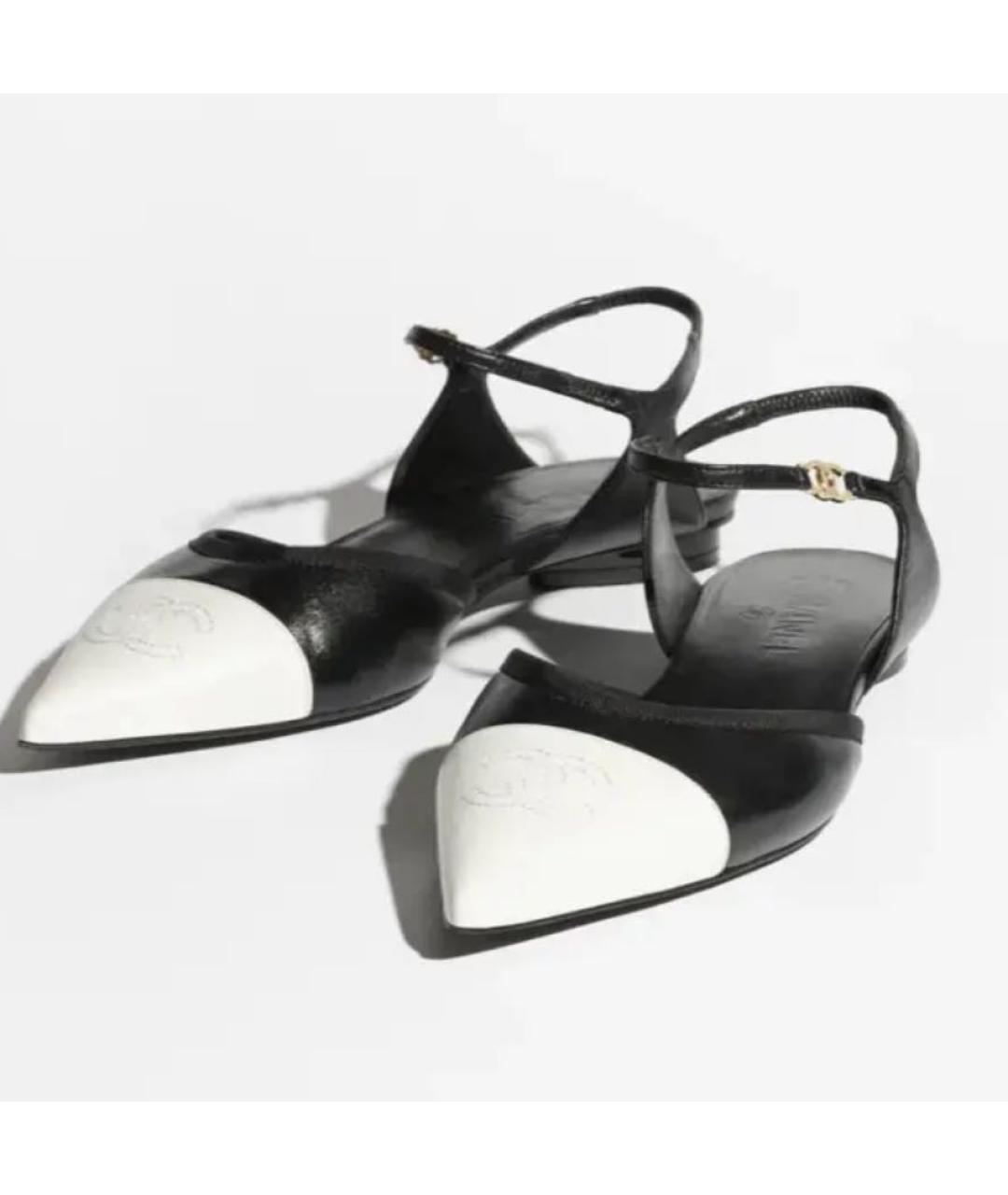 CHANEL Черные кожаные туфли, фото 2