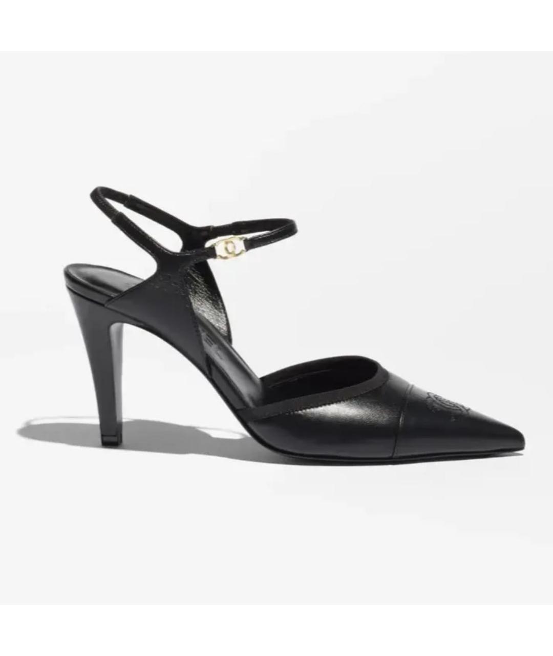 CHANEL Черные кожаные туфли, фото 6