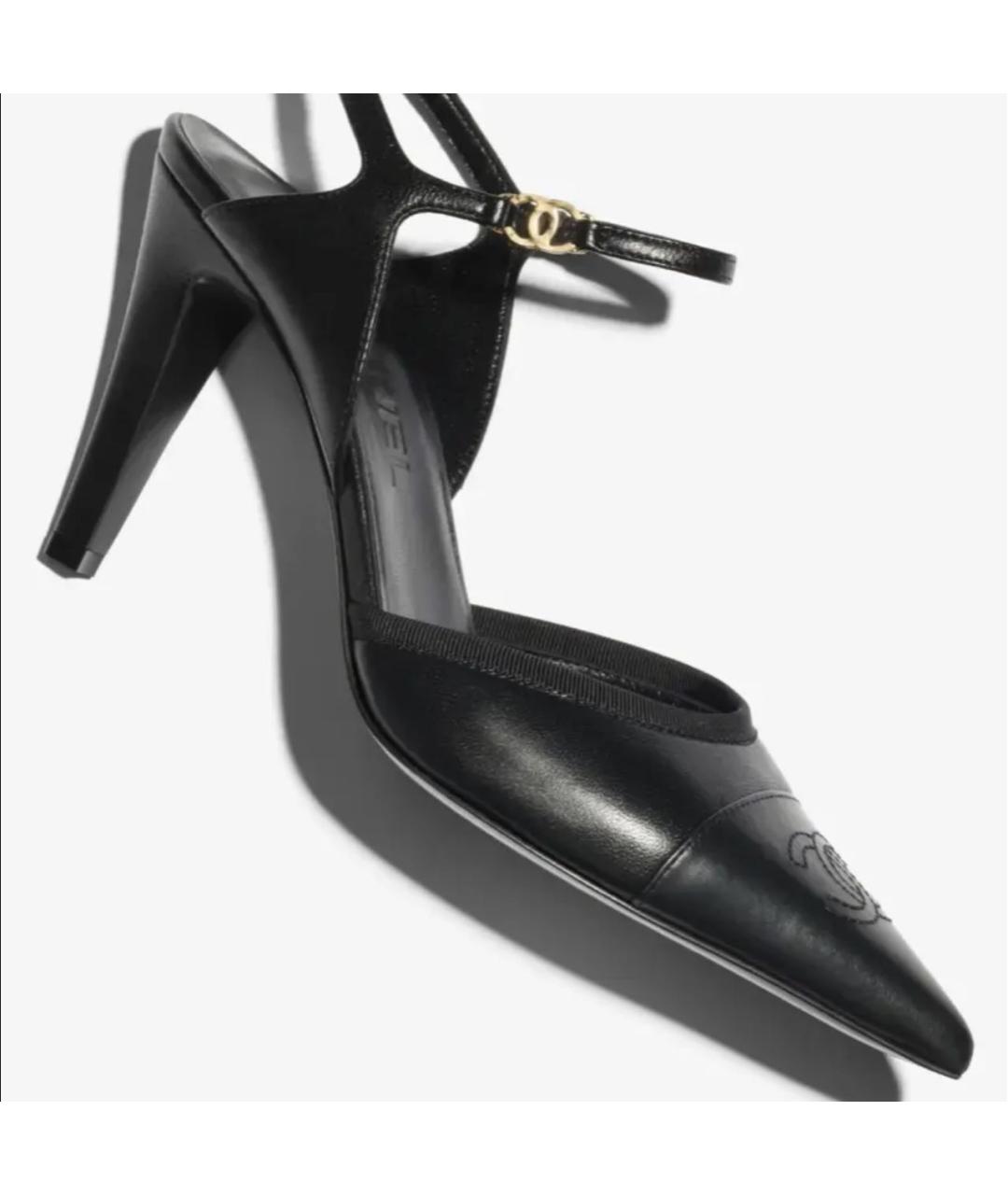CHANEL Черные кожаные туфли, фото 4