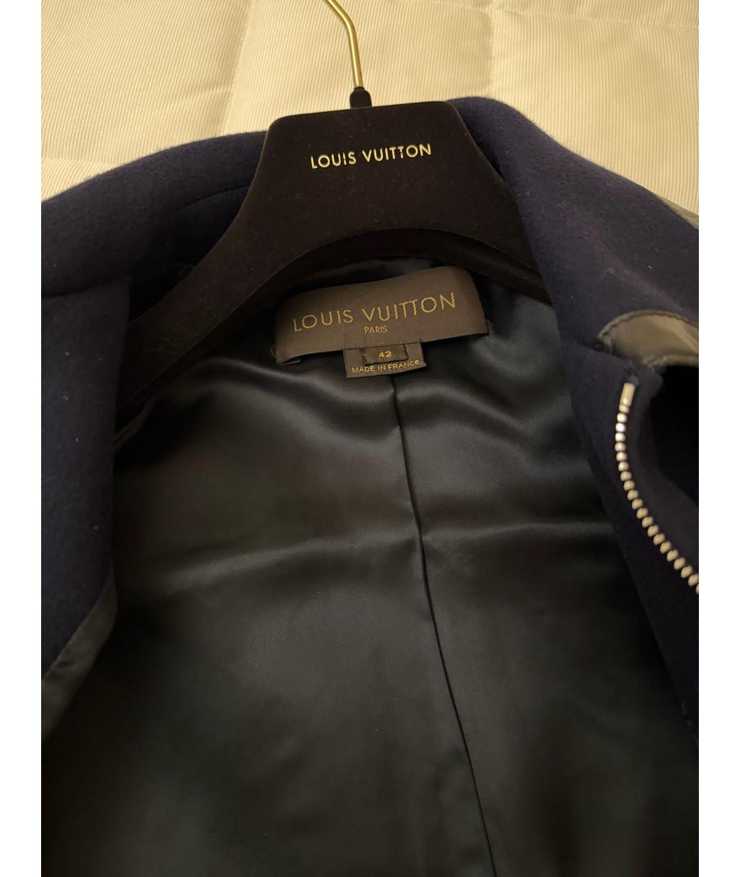 LOUIS VUITTON Темно-синее шерстяное пальто, фото 3