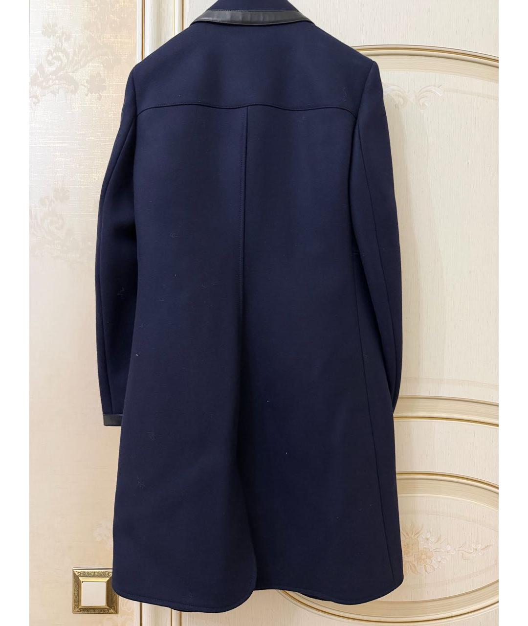 LOUIS VUITTON Темно-синее шерстяное пальто, фото 2