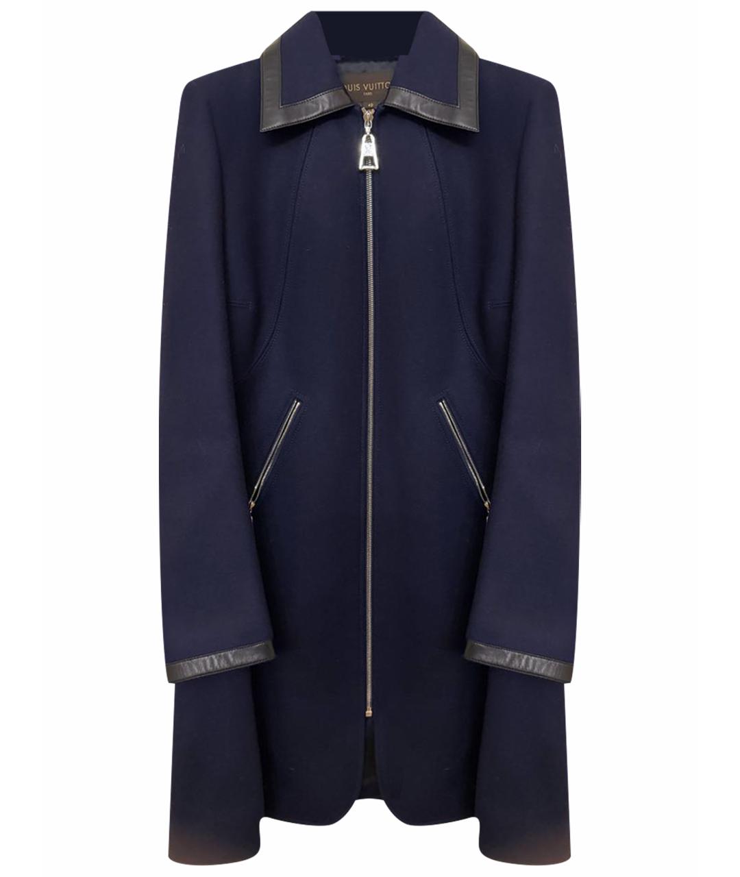 LOUIS VUITTON Темно-синее шерстяное пальто, фото 1