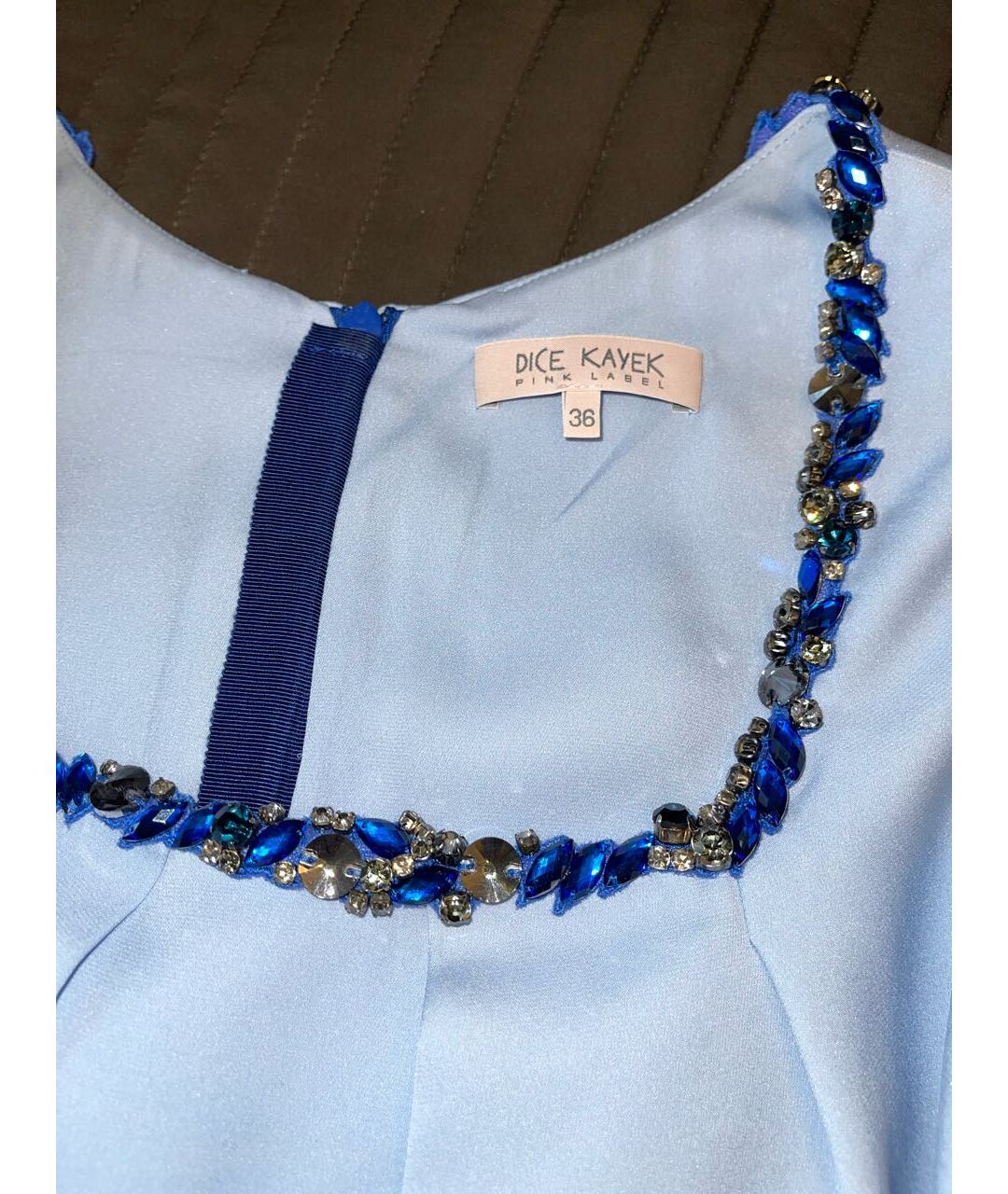 DICE KAYEK Синее шелковое коктейльное платье, фото 3