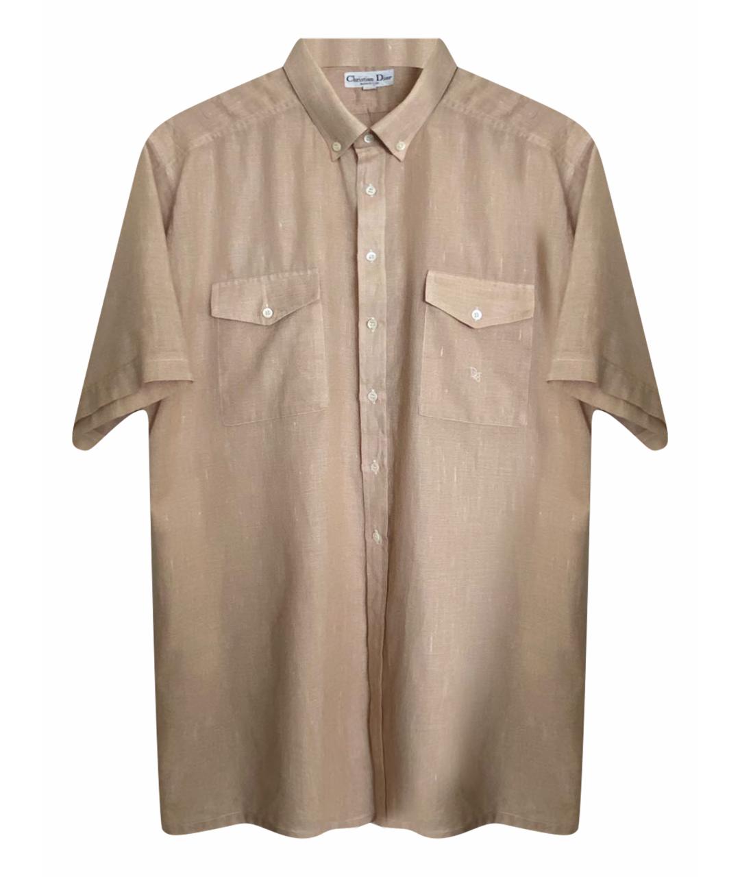 CHRISTIAN DIOR Бежевая хлопко-полиэстеровая кэжуал рубашка, фото 1
