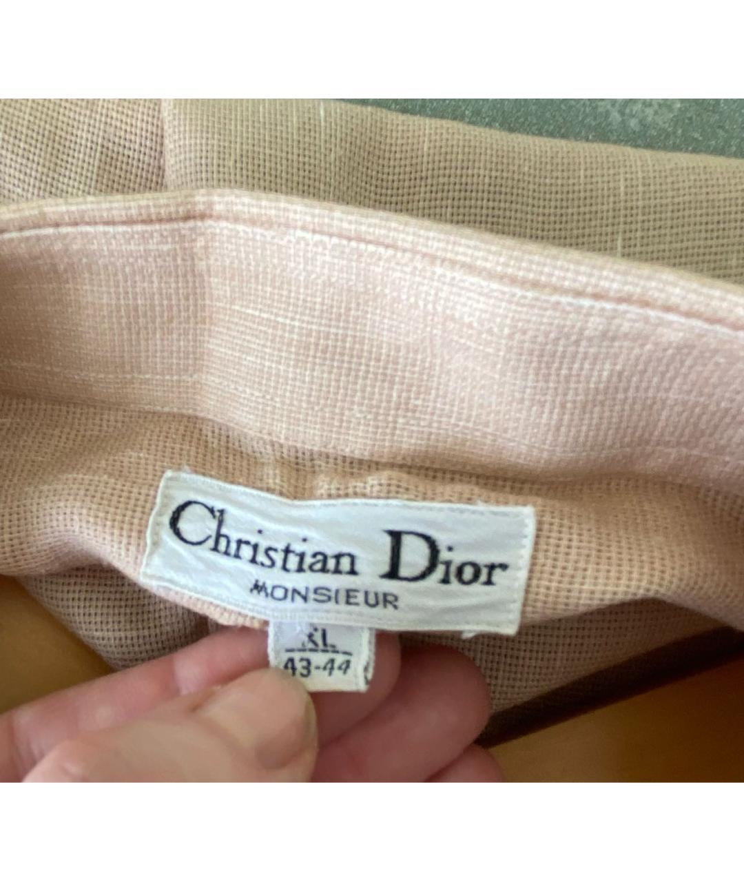 CHRISTIAN DIOR Бежевая хлопко-полиэстеровая кэжуал рубашка, фото 3