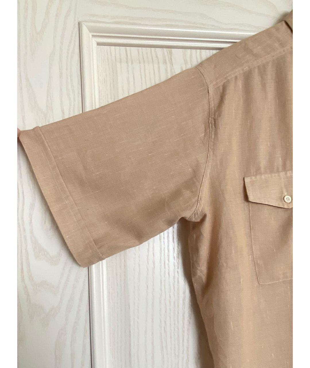 CHRISTIAN DIOR Бежевая хлопко-полиэстеровая кэжуал рубашка, фото 7