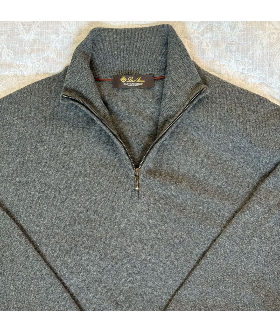 LORO PIANA Серый кашемировый джемпер / свитер, фото 2