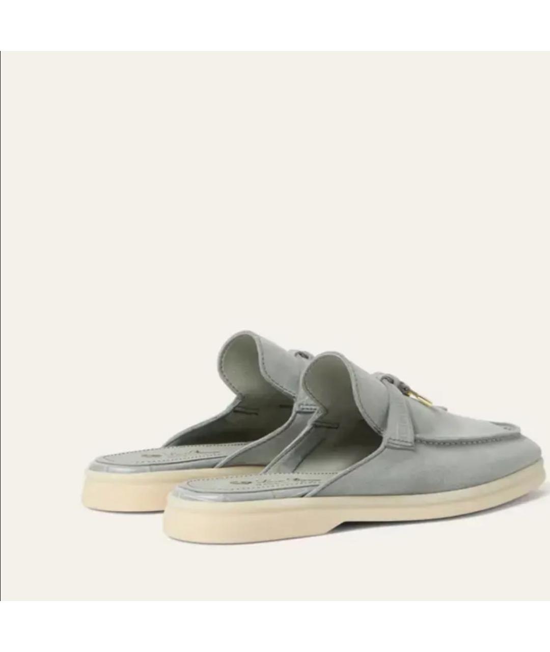 LORO PIANA Серые замшевые лоферы, фото 3