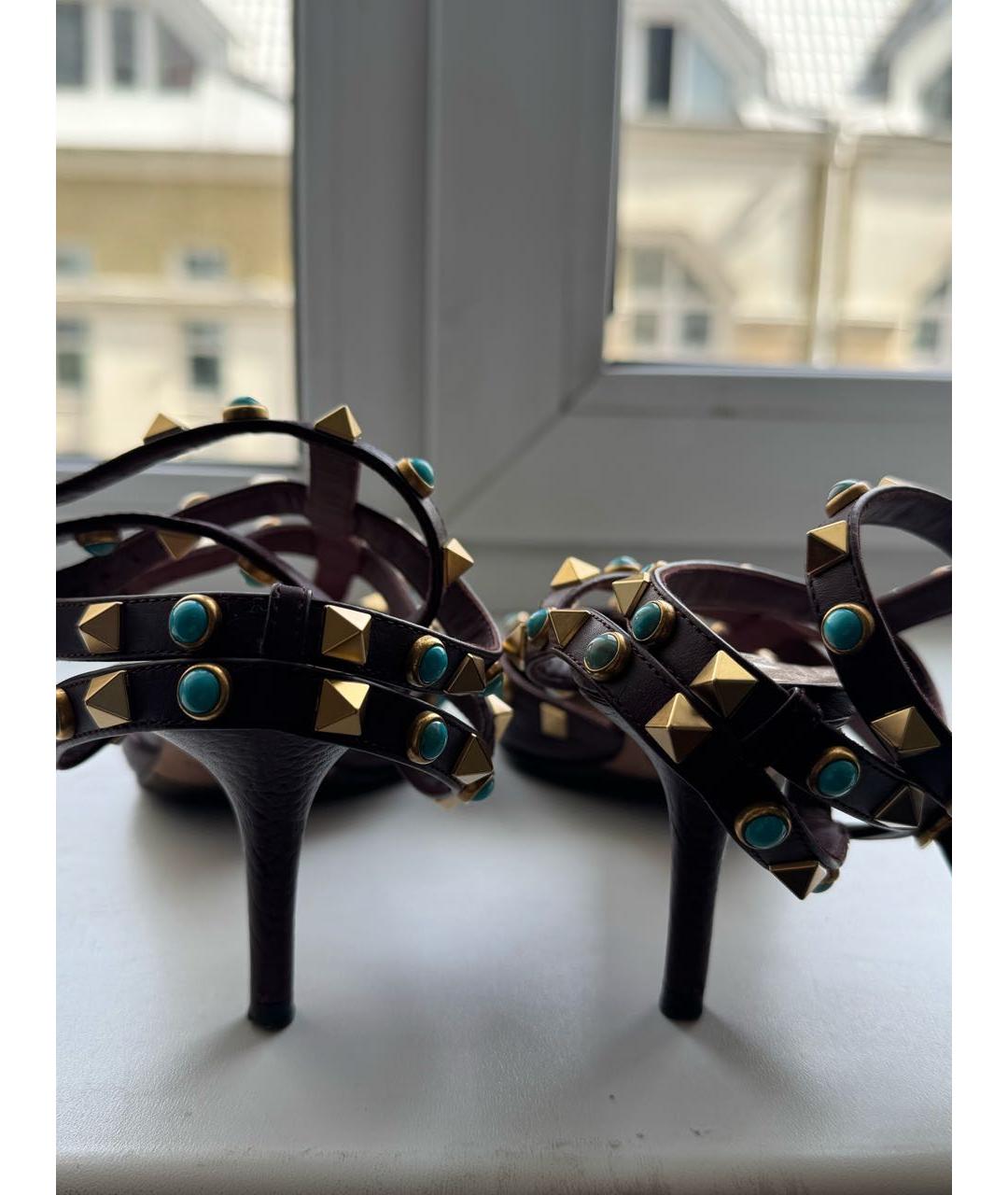 VALENTINO Бордовые кожаные туфли, фото 4