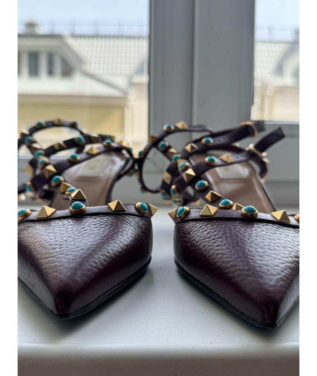 VALENTINO Бордовые кожаные туфли, фото 3