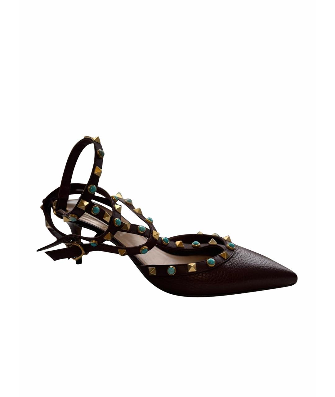 VALENTINO Бордовые кожаные туфли, фото 1