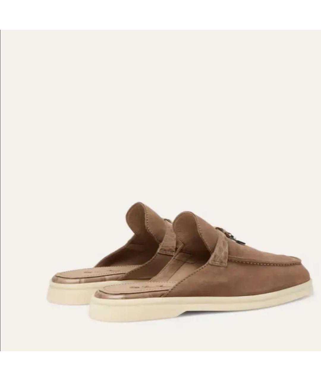 LORO PIANA Коричневые замшевые лоферы, фото 3