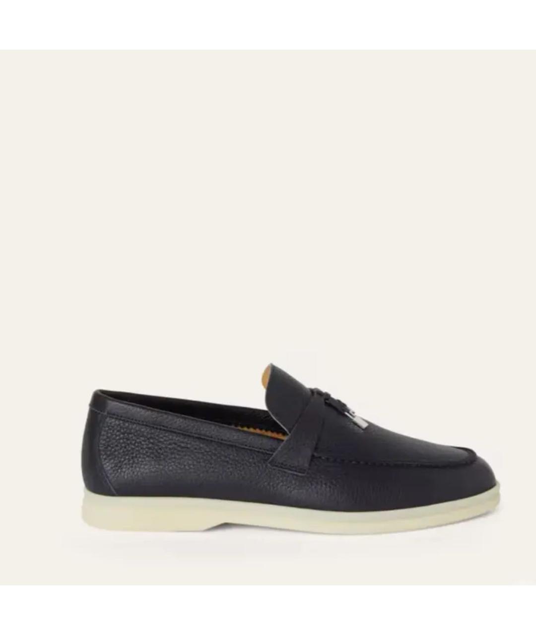 LORO PIANA Темно-синие кожаные лоферы, фото 5
