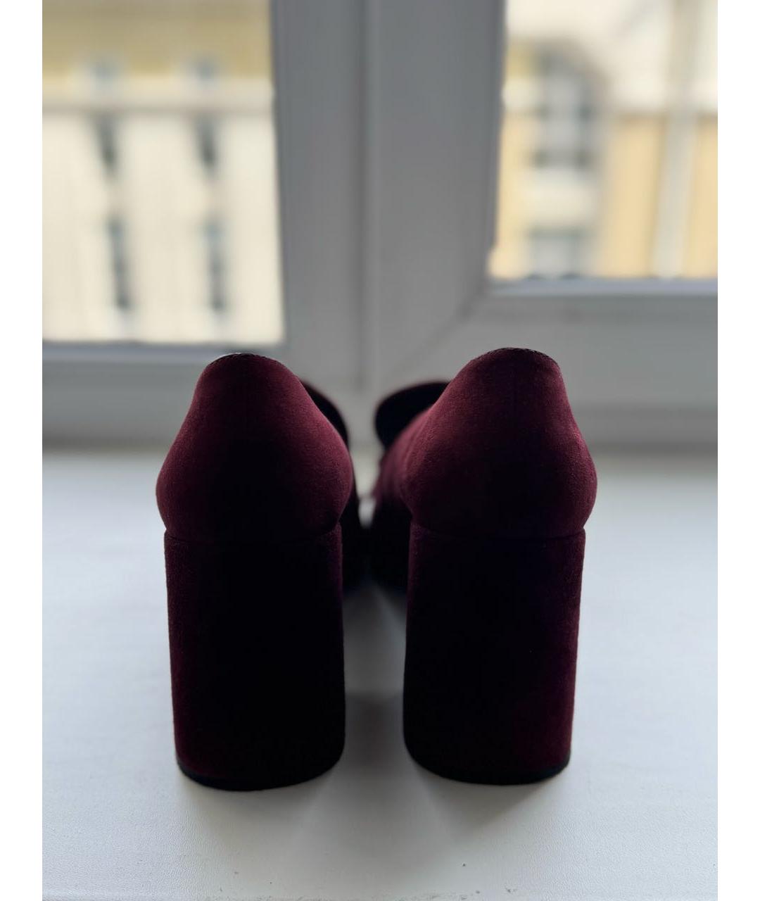 PRADA Бордовые замшевые туфли, фото 4