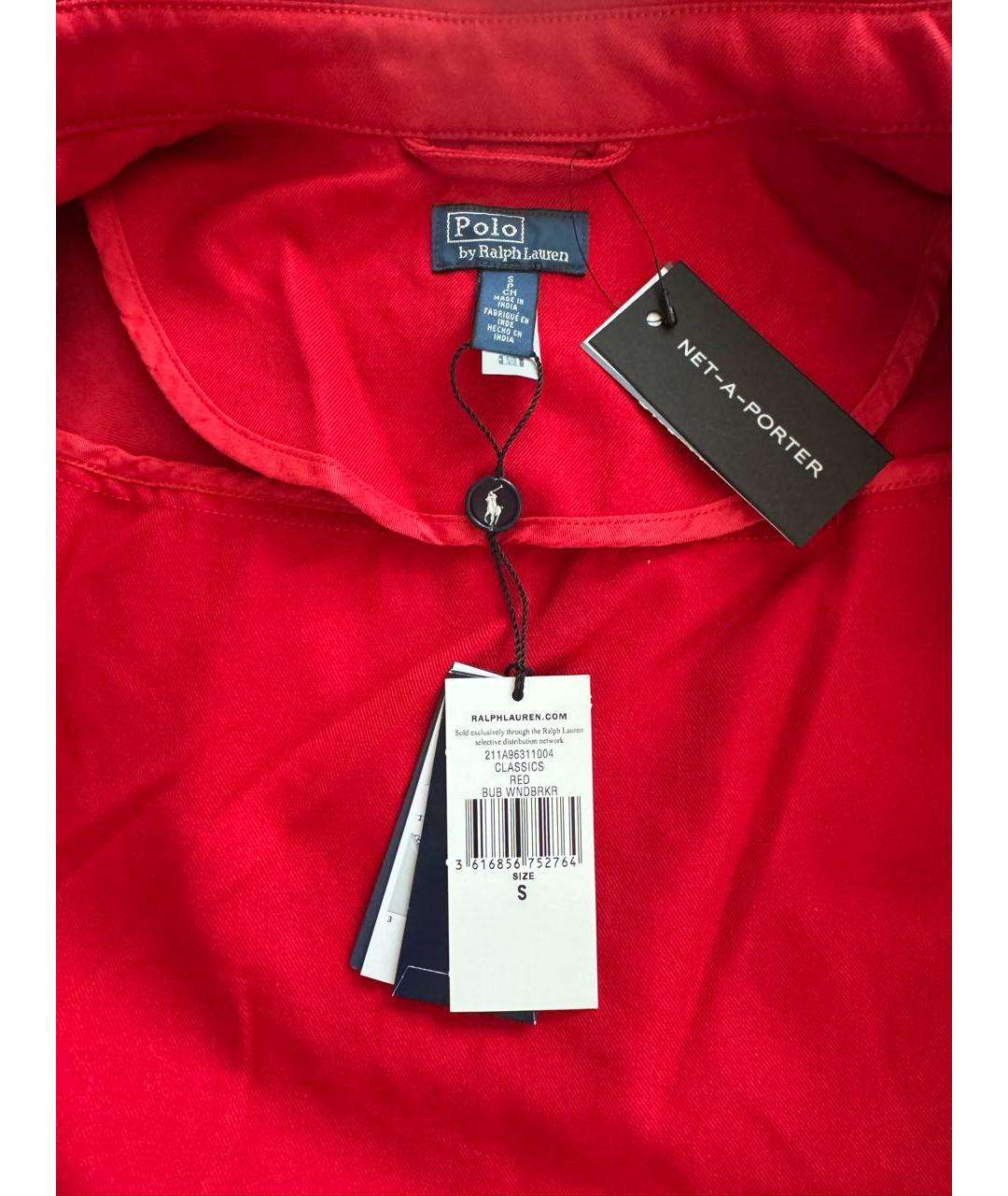 POLO RALPH LAUREN Красная хлопковая куртка, фото 3