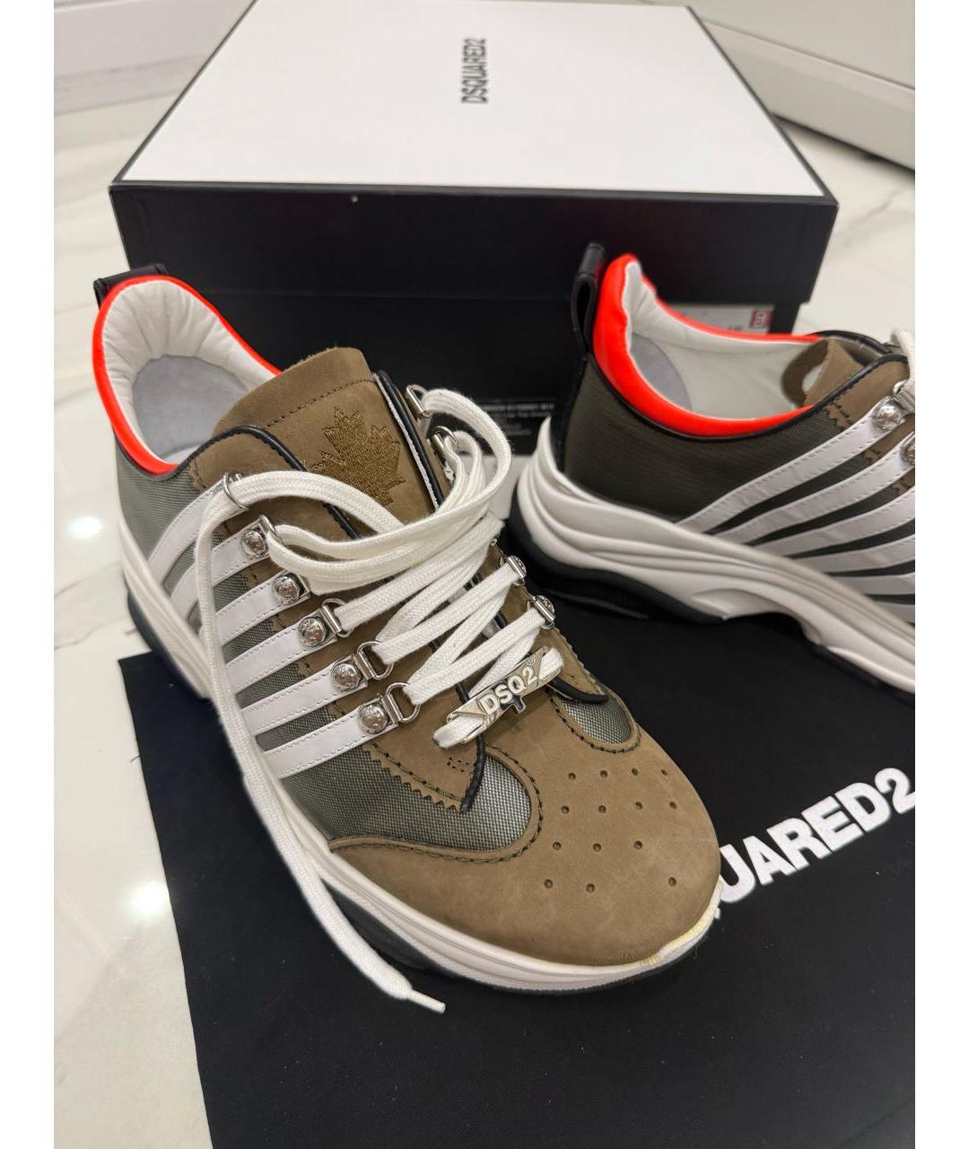 DSQUARED2 Мульти текстильные низкие кроссовки / кеды, фото 6