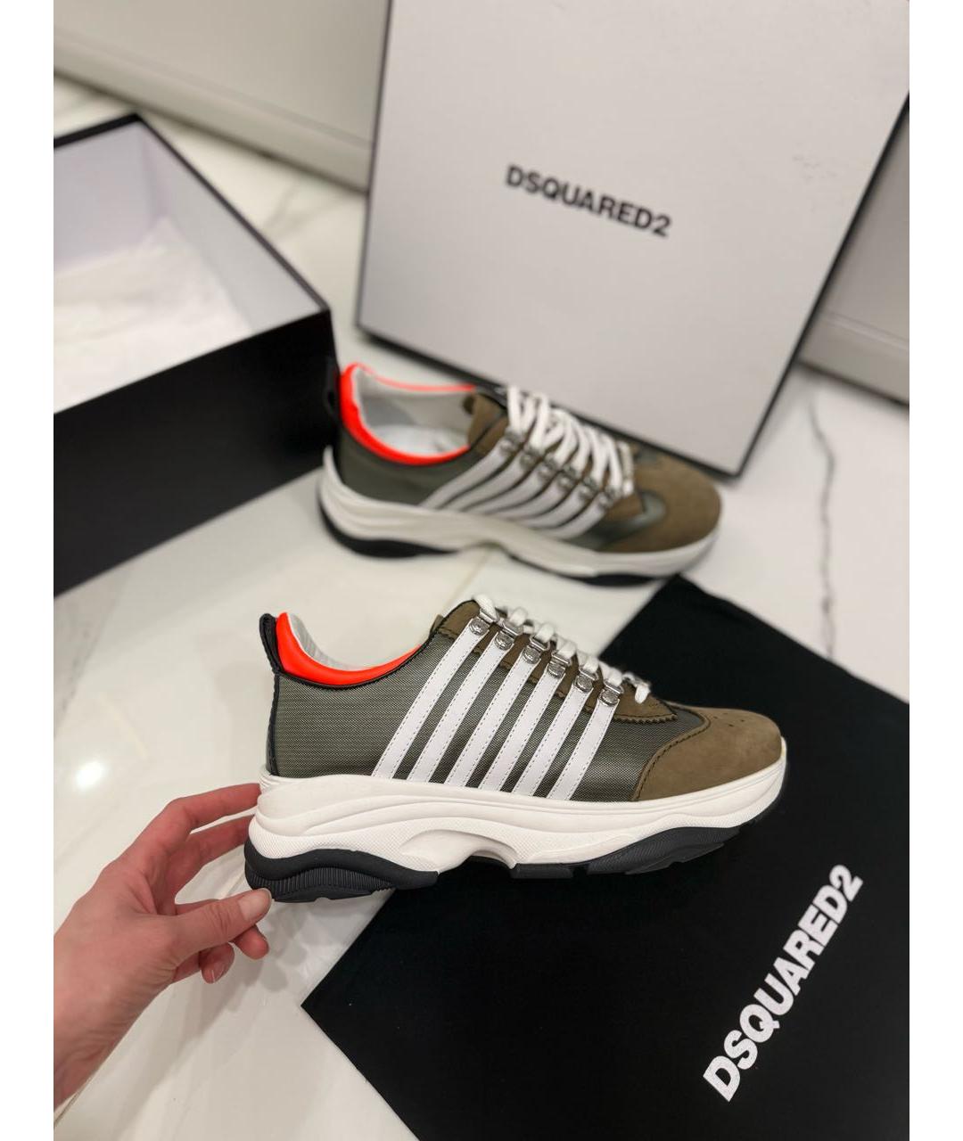 DSQUARED2 Мульти текстильные низкие кроссовки / кеды, фото 9