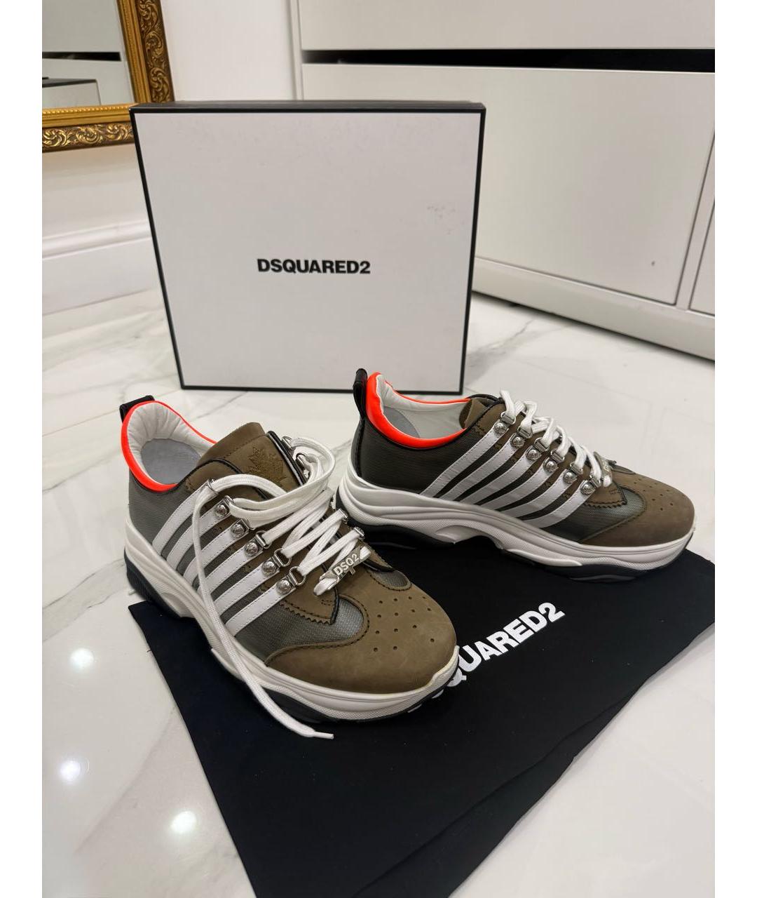 DSQUARED2 Мульти текстильные низкие кроссовки / кеды, фото 5