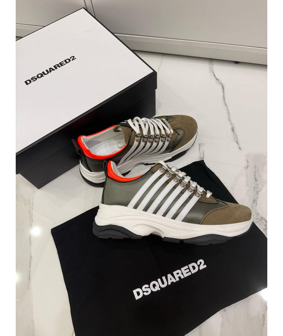 DSQUARED2 Мульти текстильные низкие кроссовки / кеды, фото 2