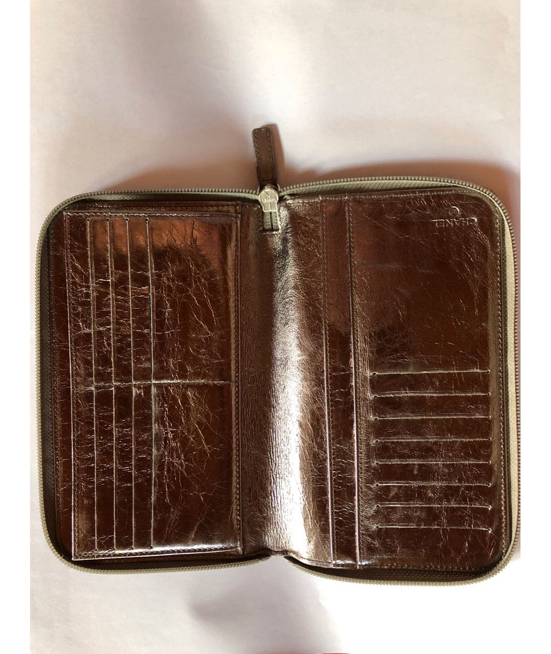 CHANEL PRE-OWNED Серебрянный кожаный кошелек, фото 3