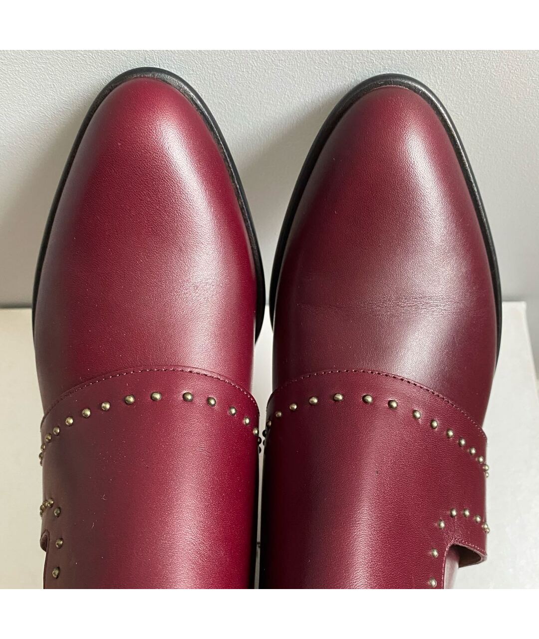 EMPORIO ARMANI Бордовые кожаные ботинки, фото 3