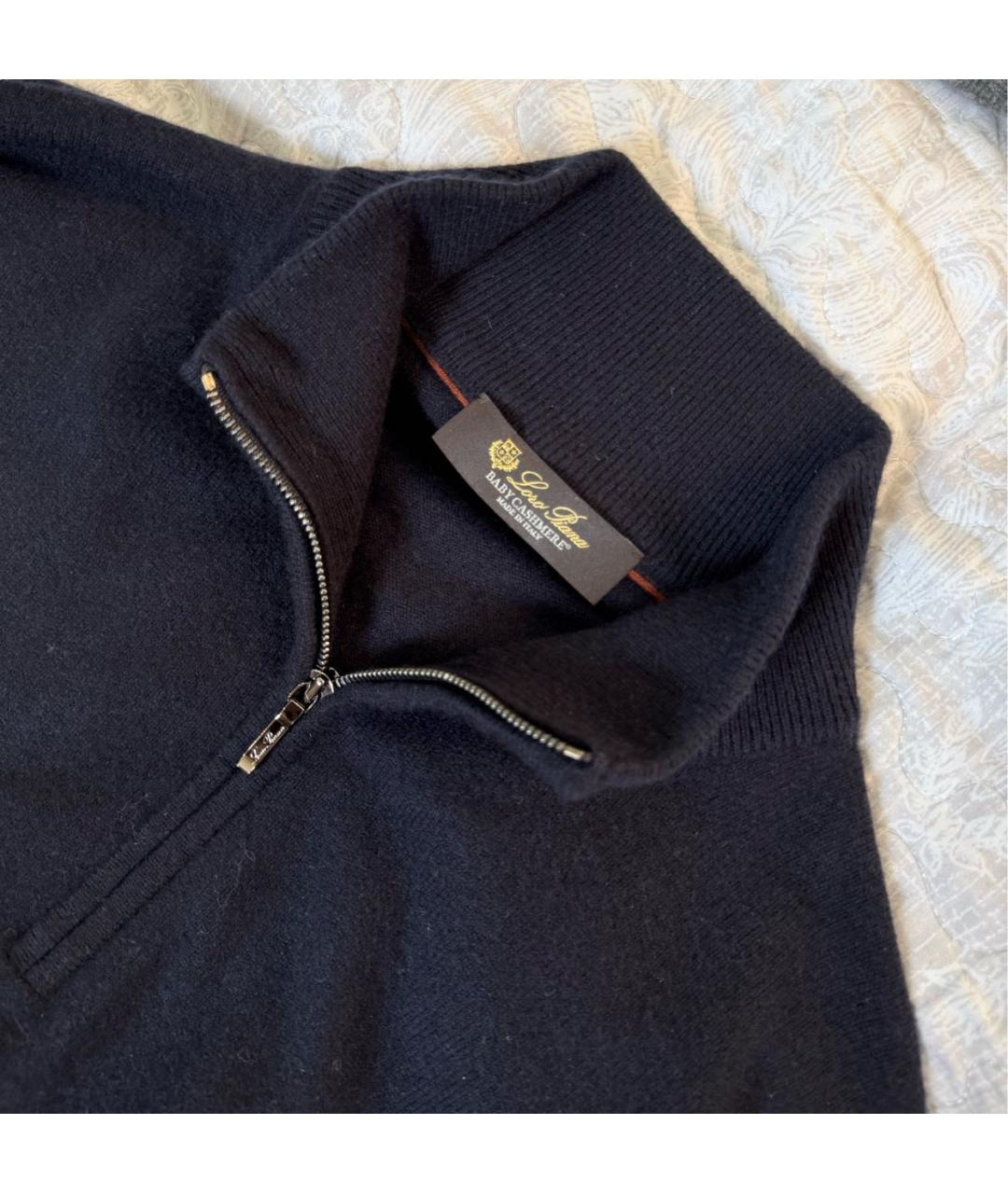 LORO PIANA Темно-синий кашемировый джемпер / свитер, фото 2