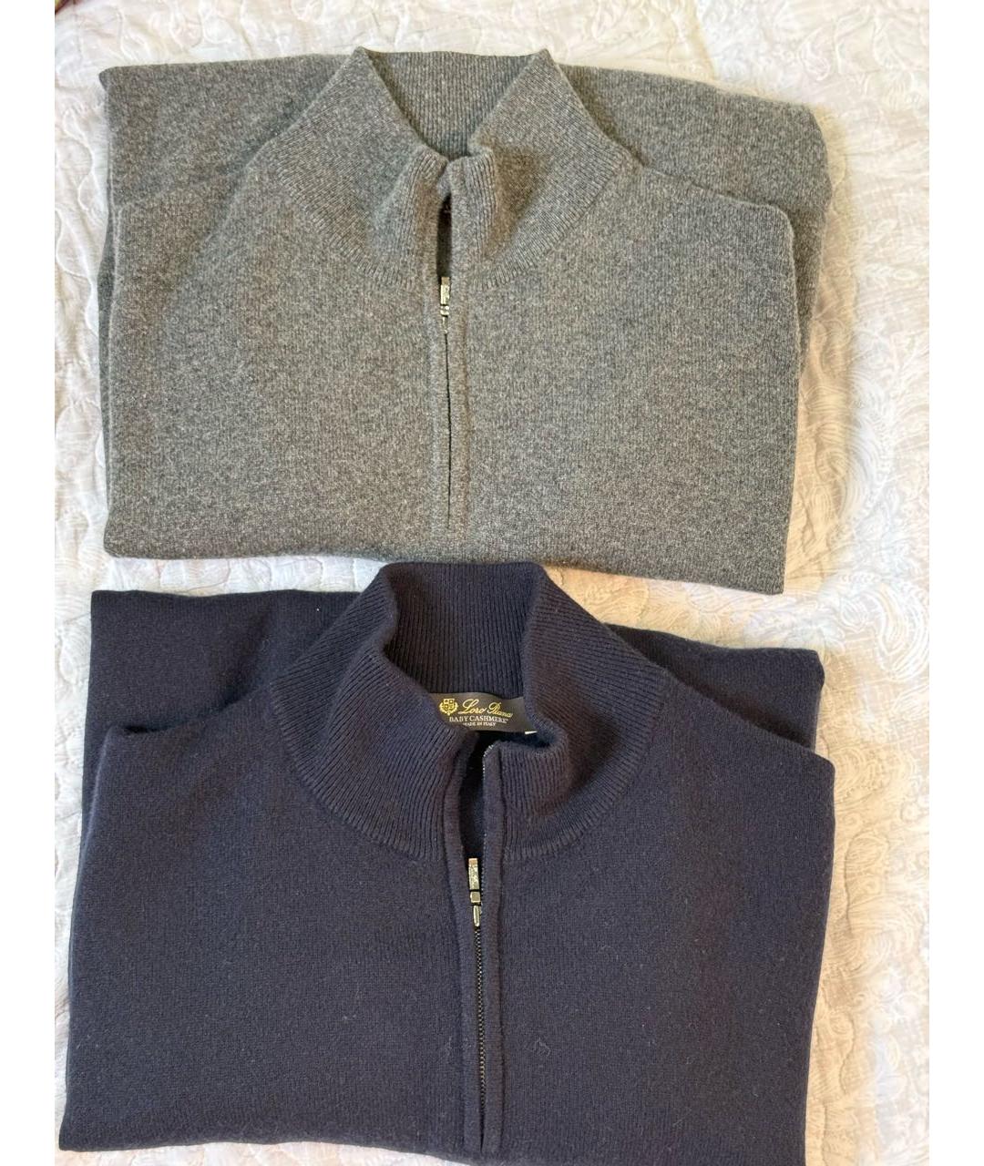 LORO PIANA Темно-синий кашемировый джемпер / свитер, фото 5