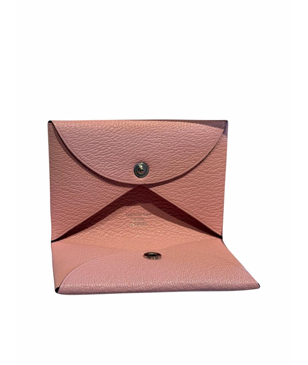 HERMES Розовый кожаный кардхолдер, фото 1