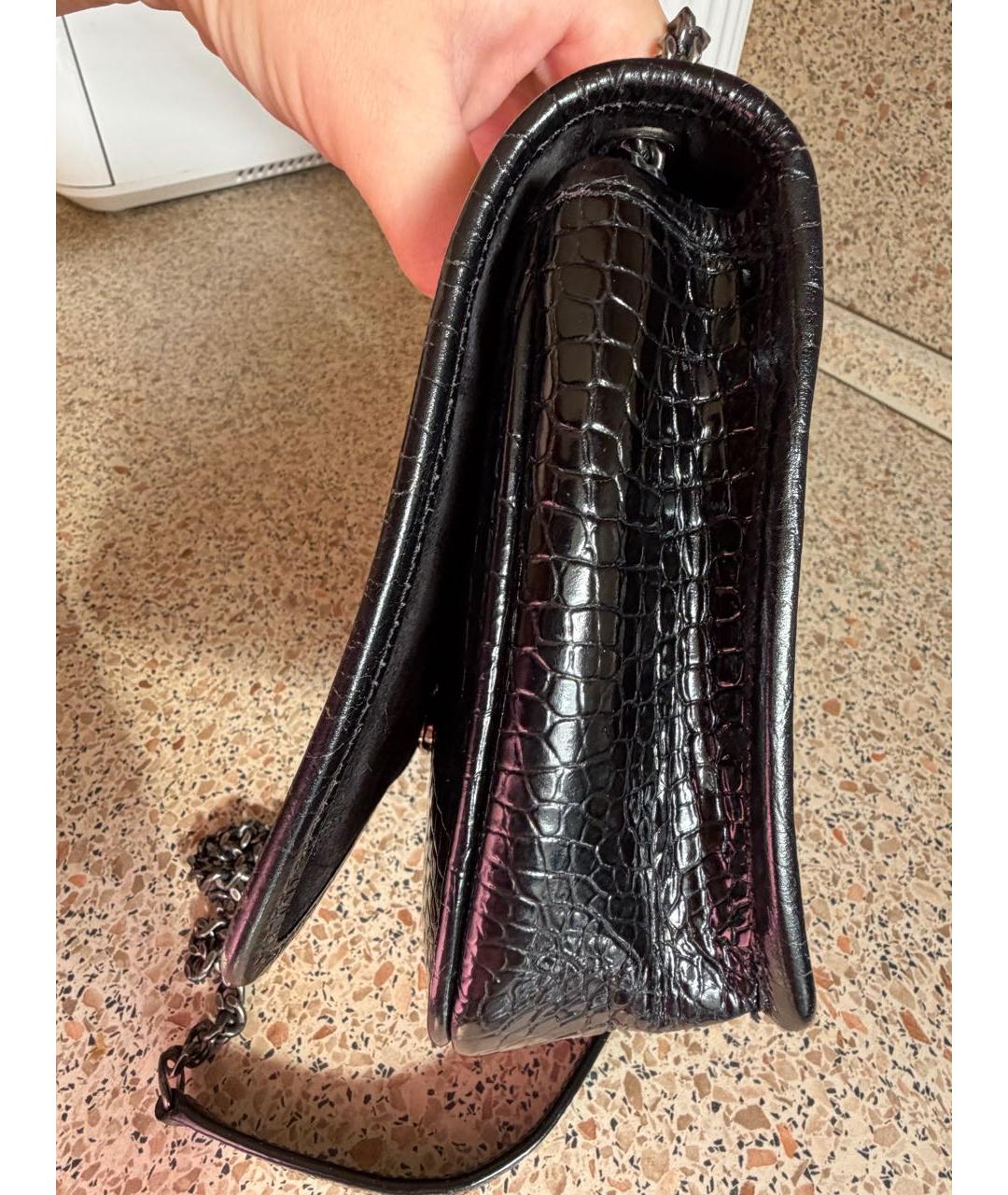 SAINT LAURENT Черная кожаная сумка через плечо, фото 7