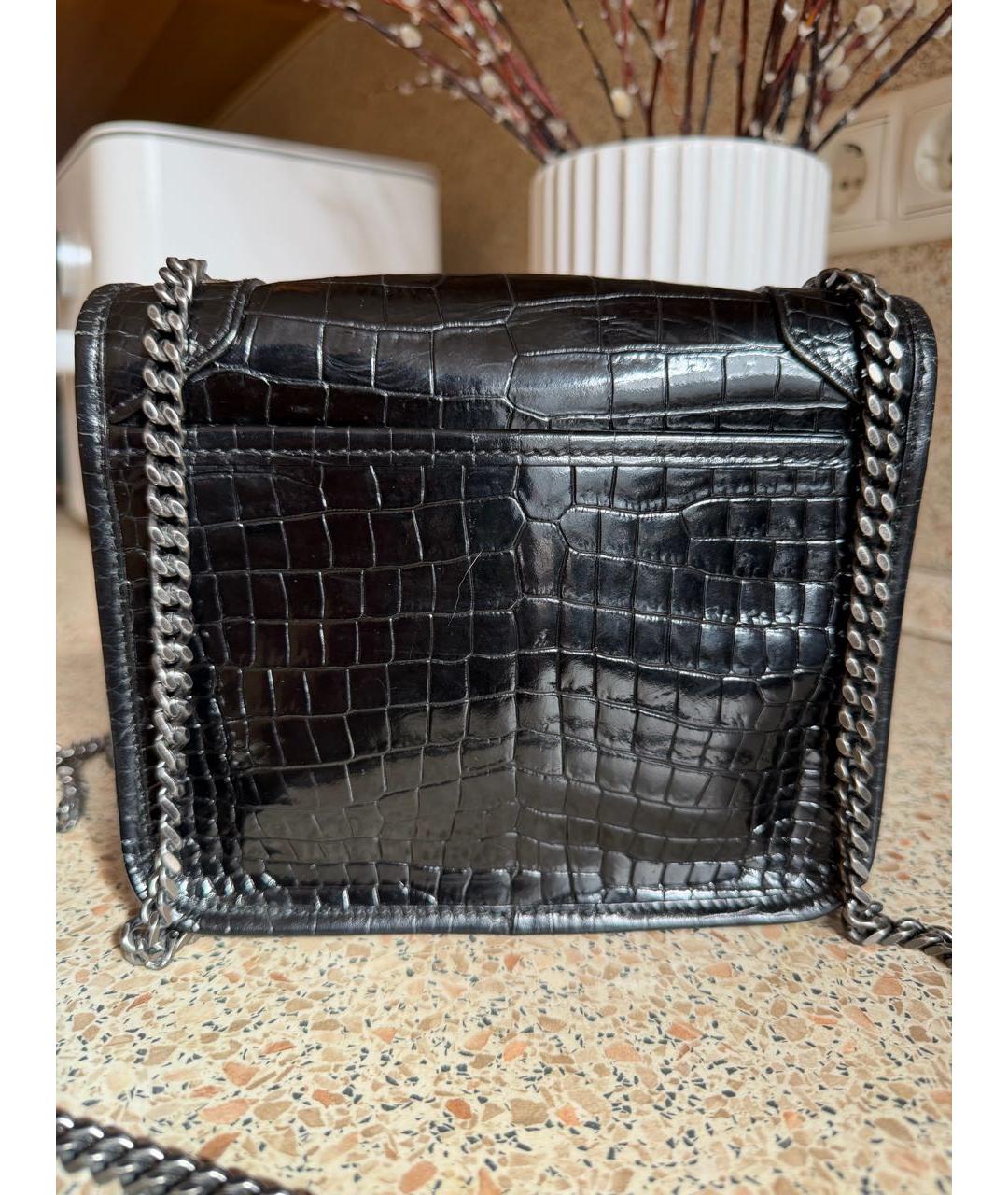 SAINT LAURENT Черная кожаная сумка через плечо, фото 3