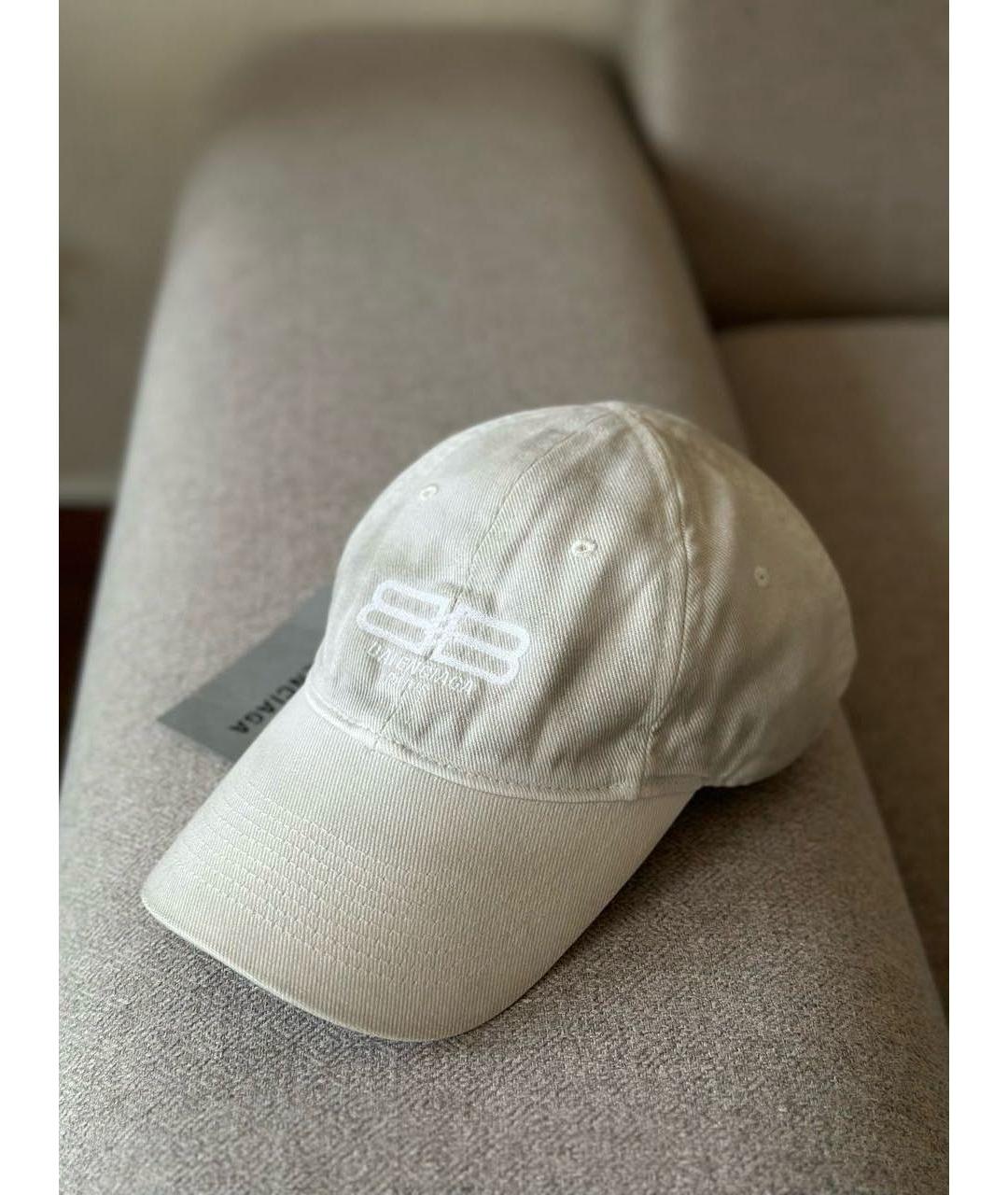 BALENCIAGA Белая хлопковая кепка/бейсболка, фото 3