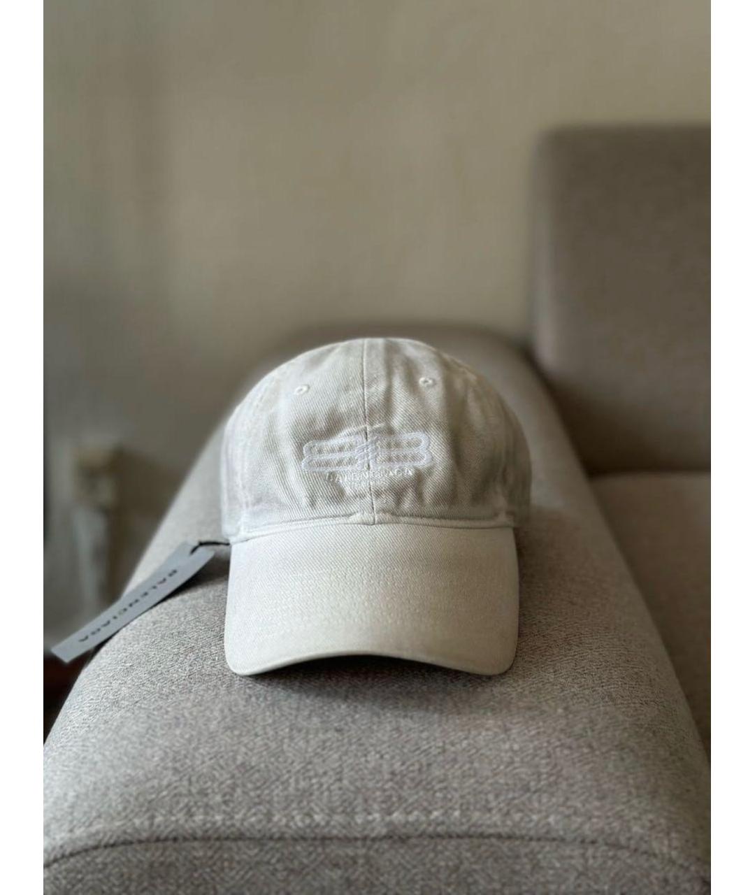 BALENCIAGA Белая хлопковая кепка/бейсболка, фото 2