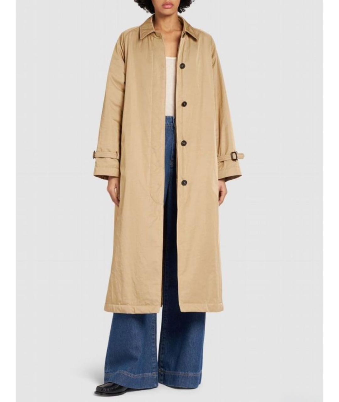 MAX MARA Бежевый хлопковый тренч/плащ, фото 7