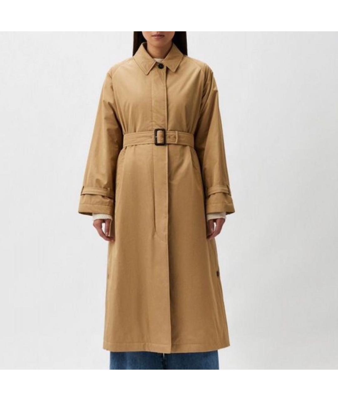 MAX MARA Бежевый хлопковый тренч/плащ, фото 2
