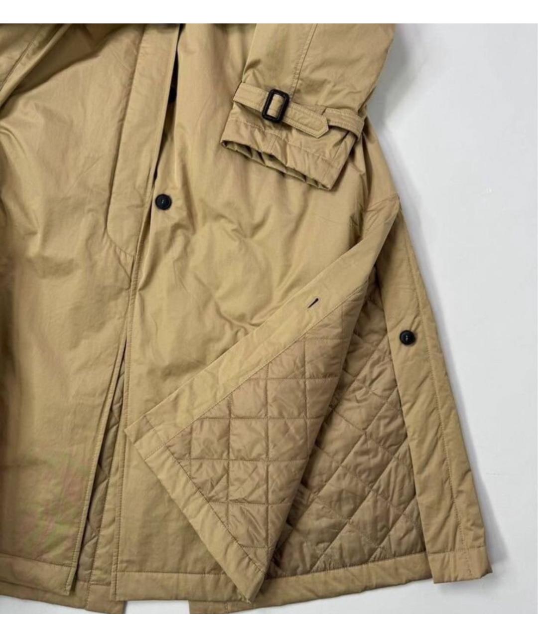 MAX MARA Бежевый хлопковый тренч/плащ, фото 5