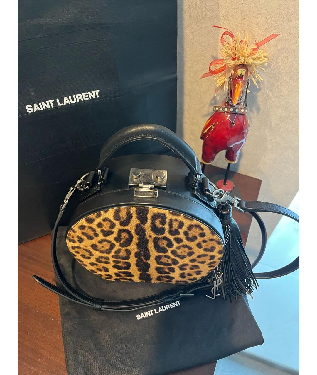 SAINT LAURENT Мульти кожаная сумка с короткими ручками, фото 5