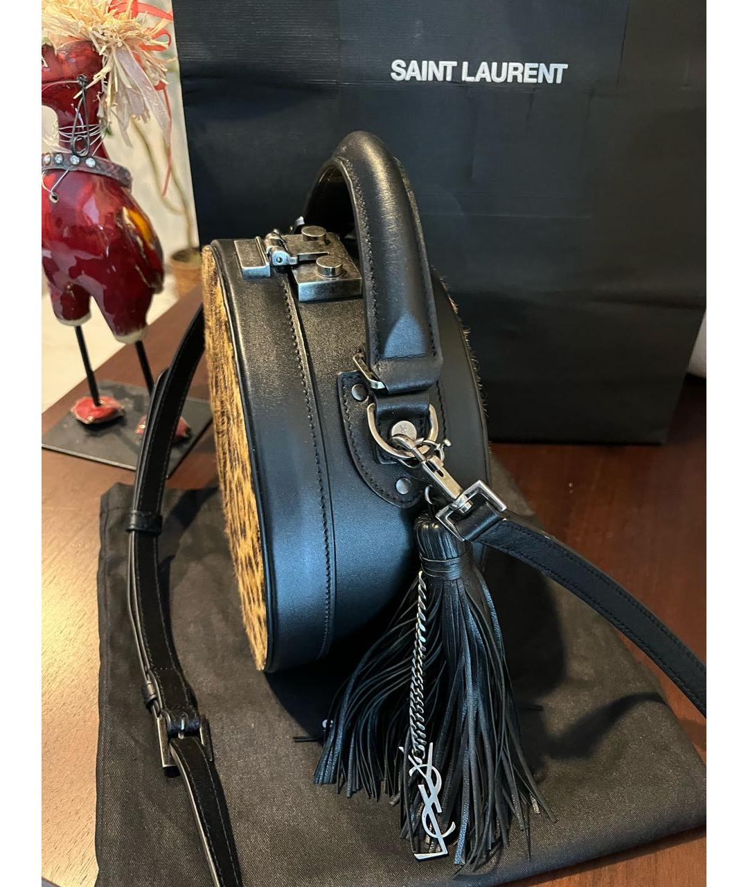 SAINT LAURENT Мульти кожаная сумка с короткими ручками, фото 3