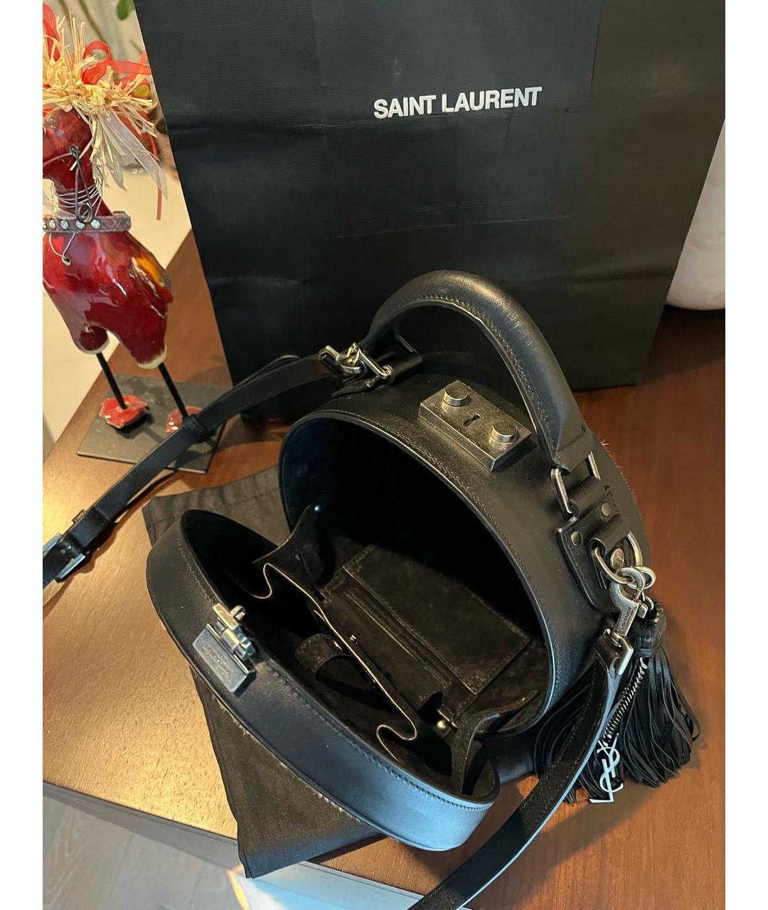 SAINT LAURENT Мульти кожаная сумка с короткими ручками, фото 4